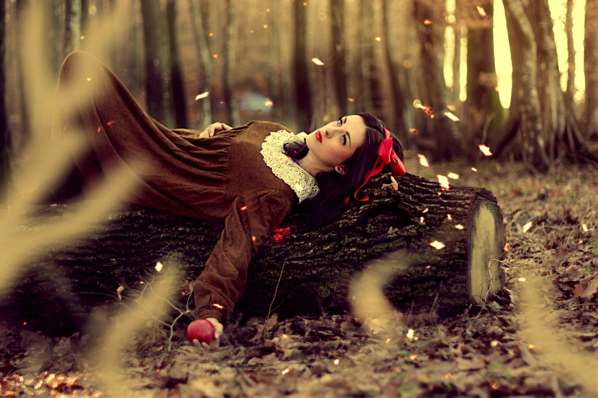 Forest Woods Girl 4K Wallpaper