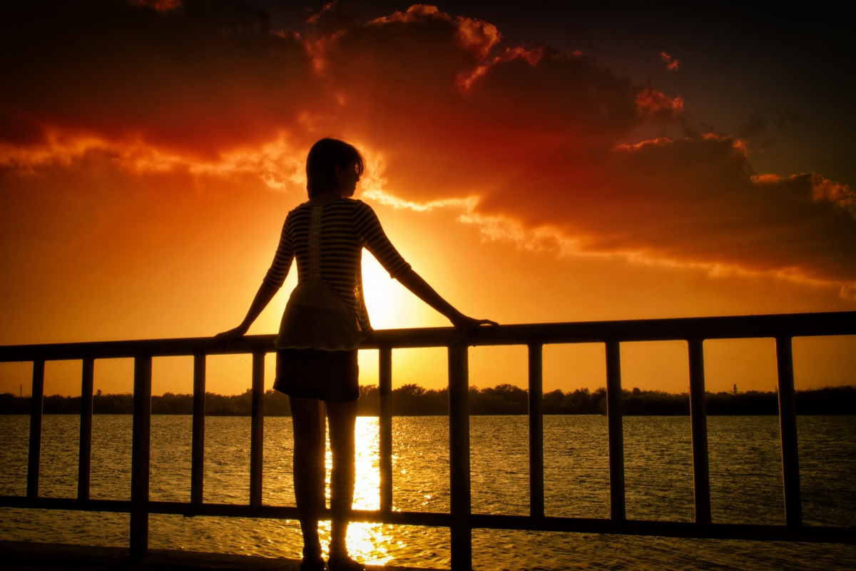 Sunset city fence beauty buttocks