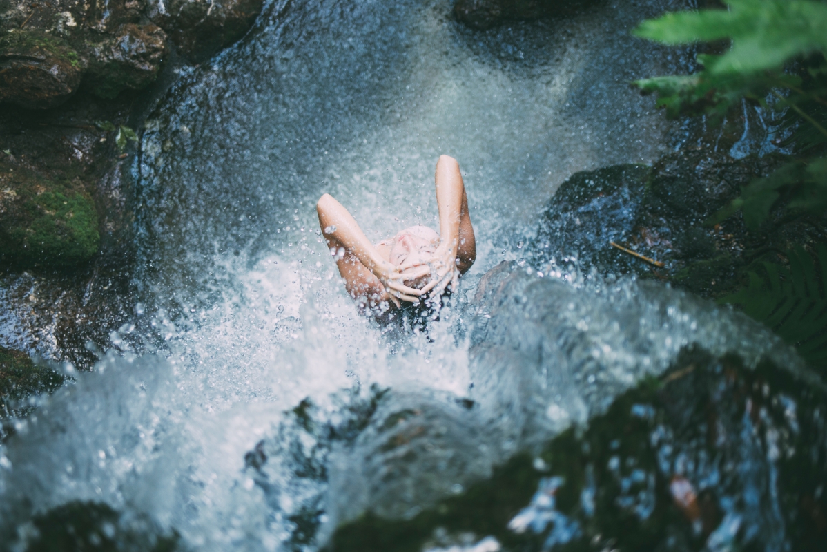 Waterfall beauty bathing character photography