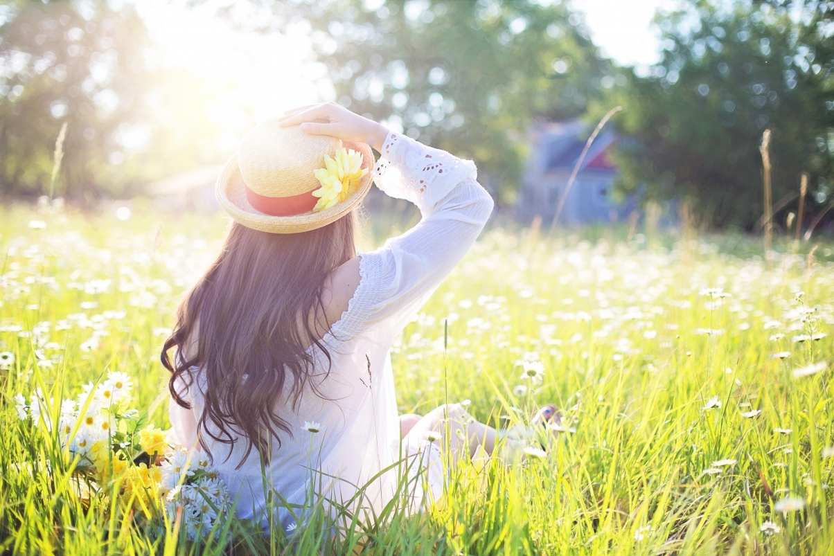 Beautiful female happy healthy summer