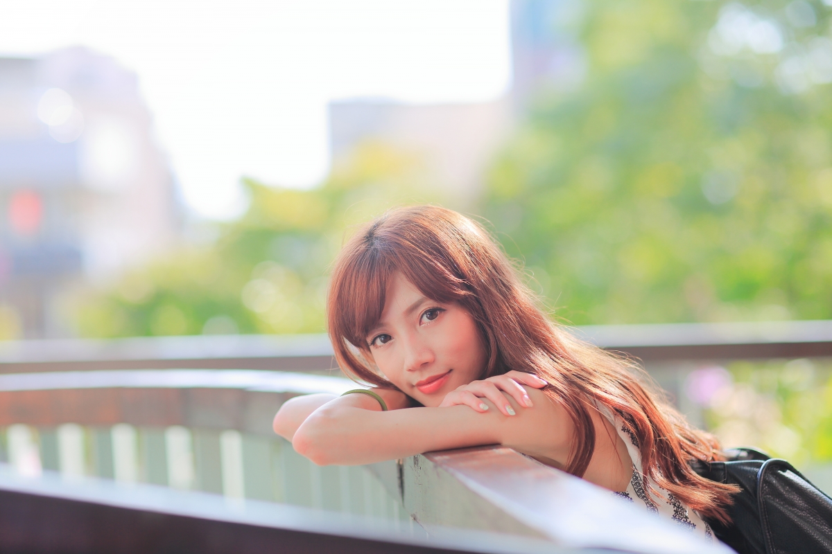 Girl eyes smile long hair beauty