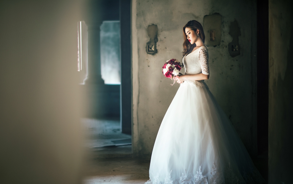 Girl, beauty, dress, skirt wedding dress
