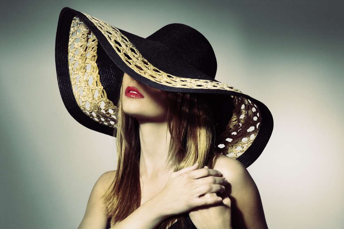 Girl hat red makeup sexy beauty