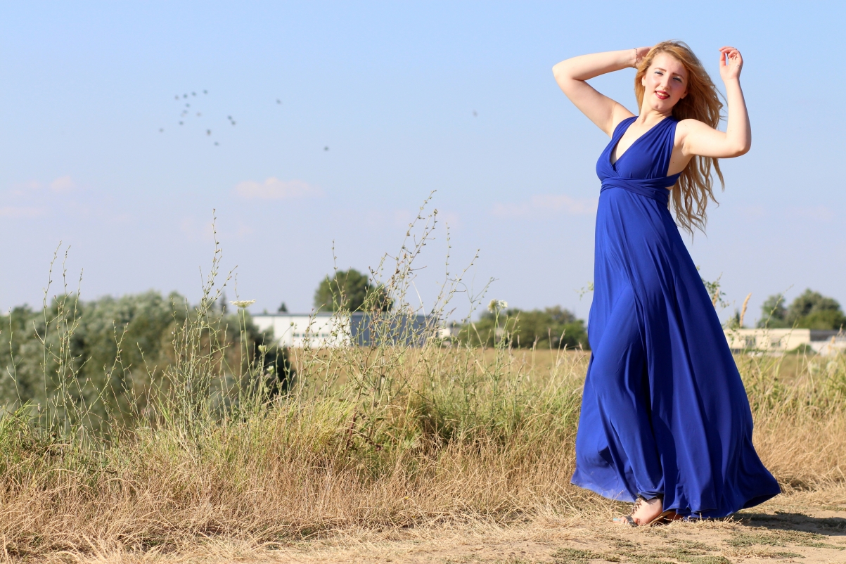 Girl blue dress blonde 5
