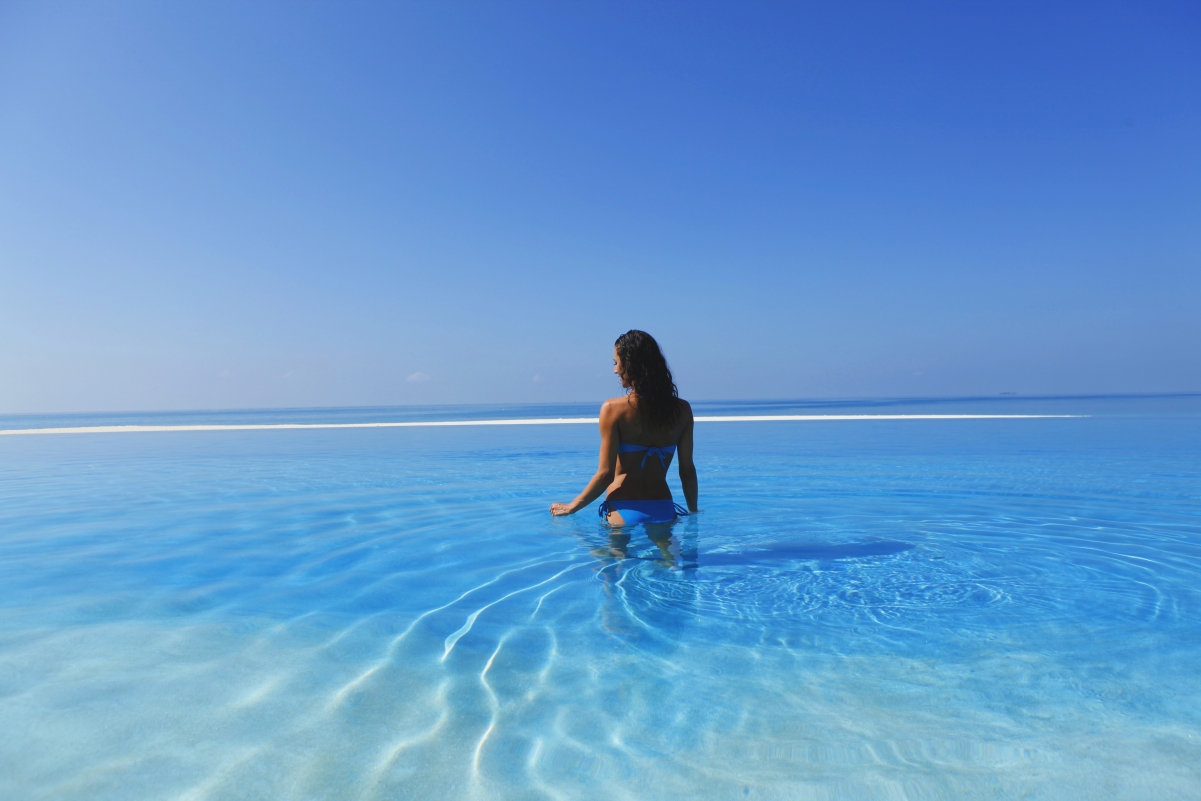 Girl bikini sea maldives