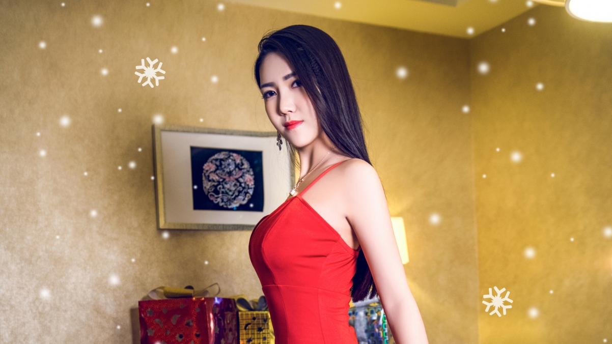 Meng Lingjiao Christmas Eve Beauty 4k Wallpaper