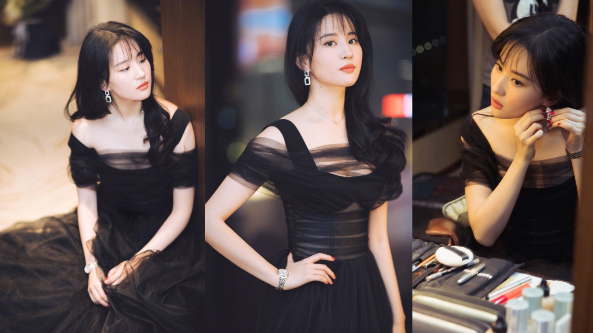 Liu yifei beauty in black skirt photo