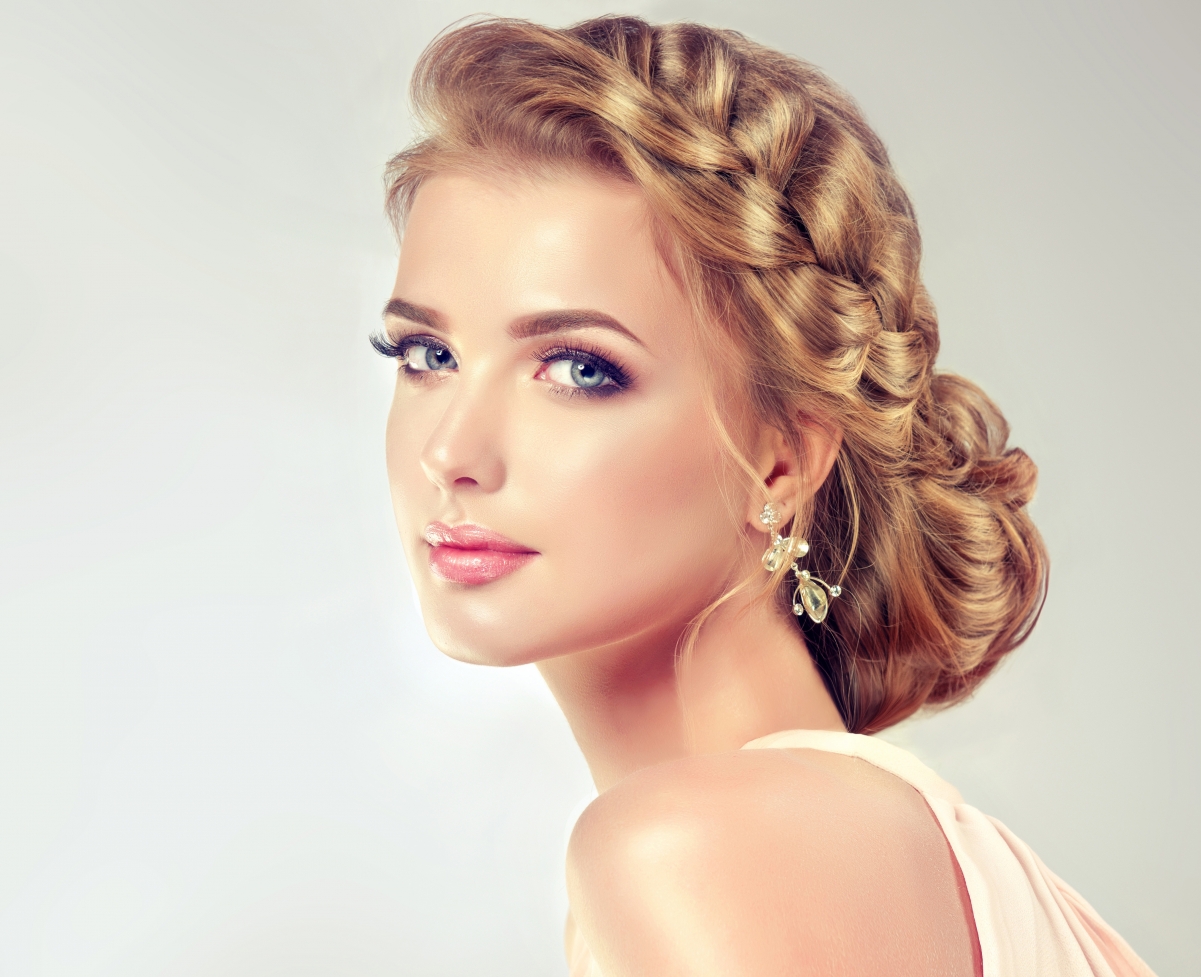 Beautiful model with blue eyes