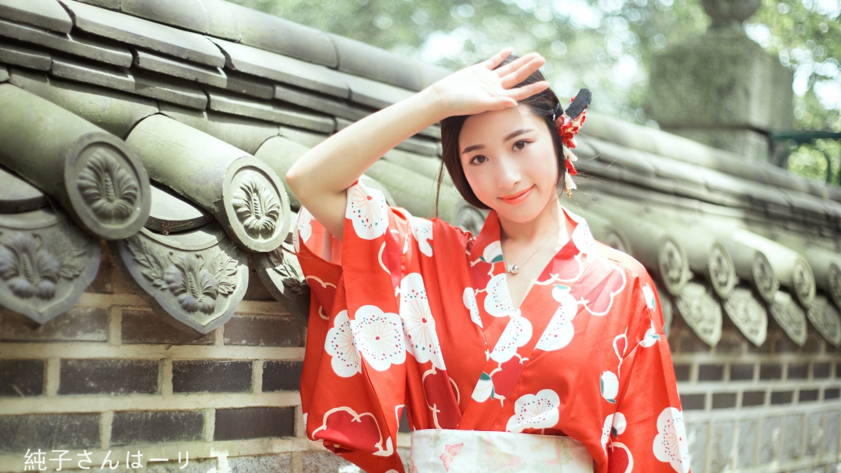 Cute Japanese kimono beauty 3840x2