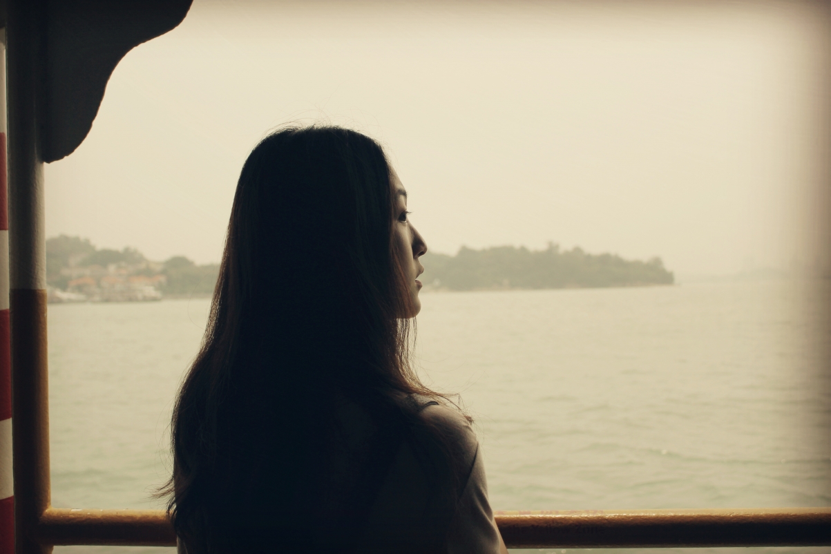 Sea woman girl with long hair 5K