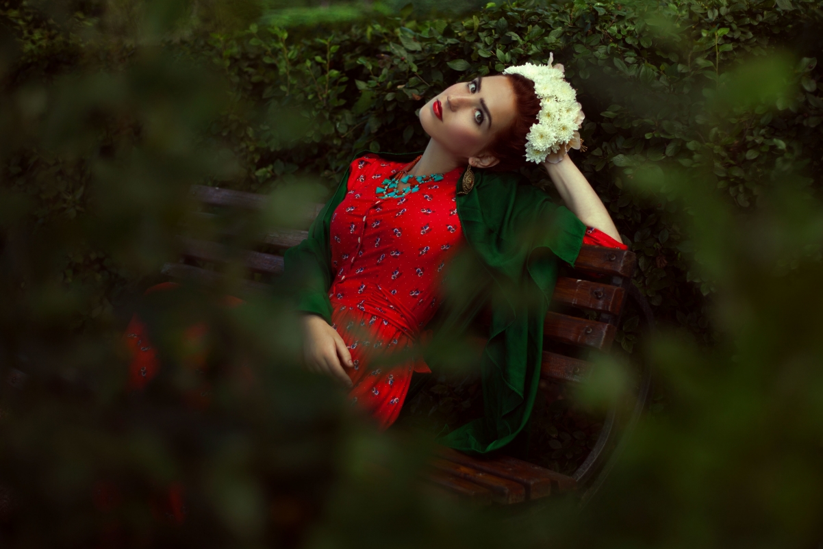Park bench beauty 4k wallpaper