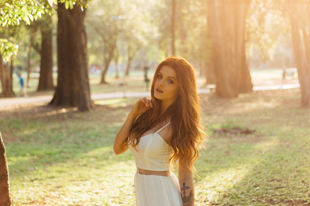 Park Long Haired Beauty Tattoo 4k Wall