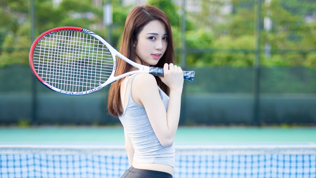 Cute Tennis Girl 4K Wallpaper