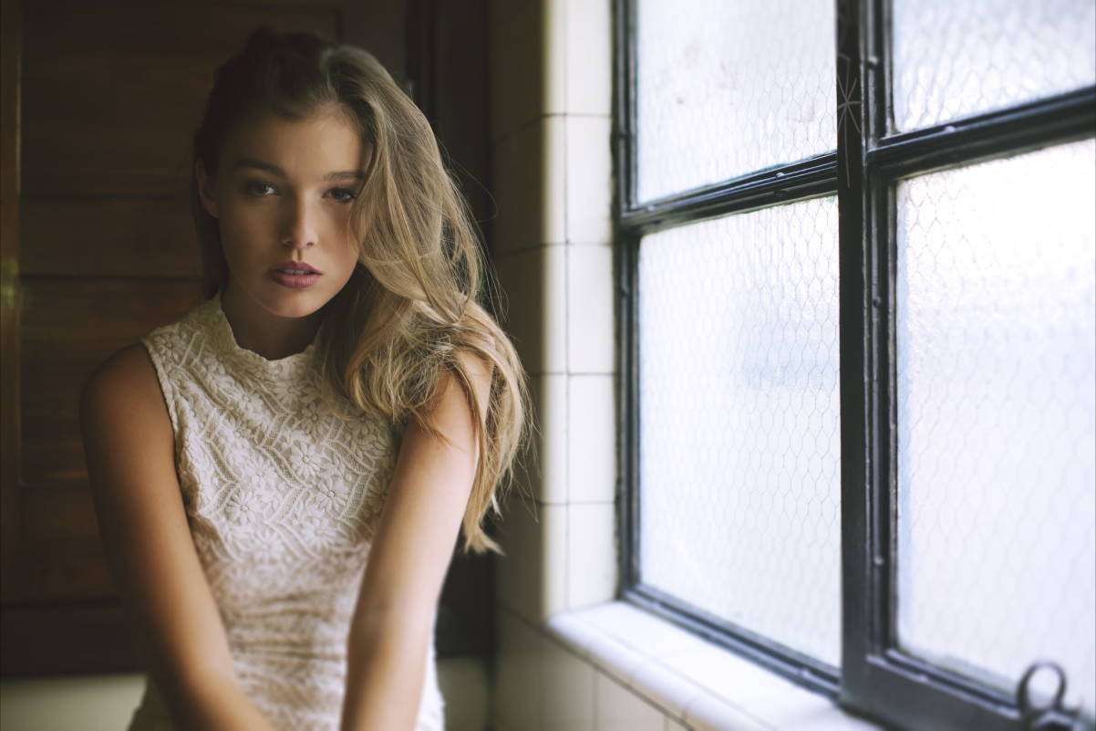 Beautiful girl in the room 5K wallpaper