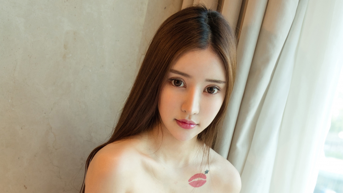 Cheng Yuxi long hair beautiful model 4k wall