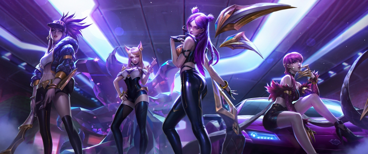 League of Legends kda girl group 3440x14