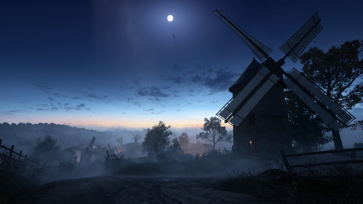 Night war moon windmill war