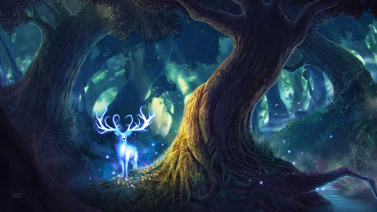 Fairy Deer 4K Wallpaper