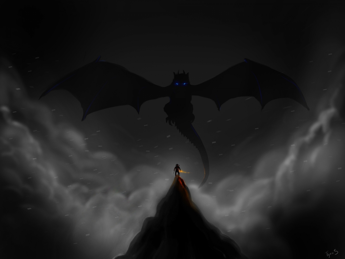 Night Mountain Dragon 4K Game Wallpaper