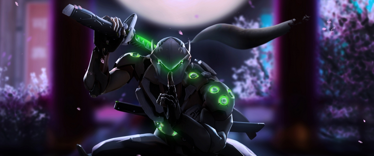 Overwatch Genji 3440x1440 Wall