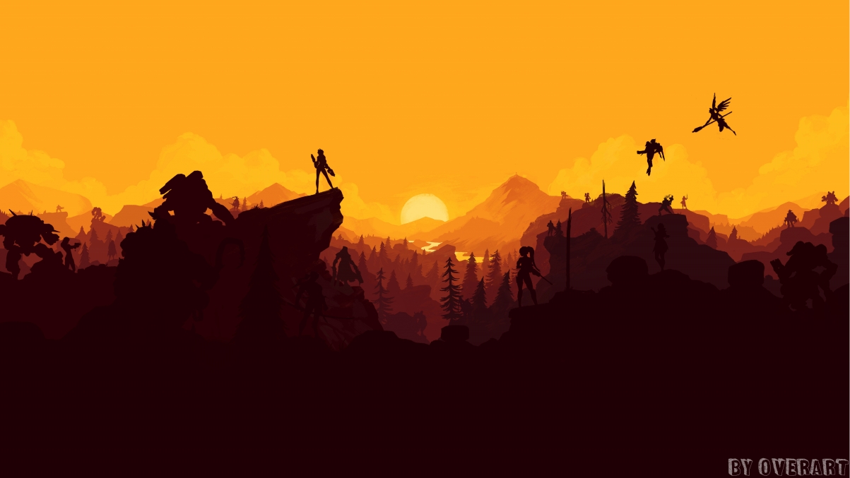 Overwatch game background 5K wallpaper