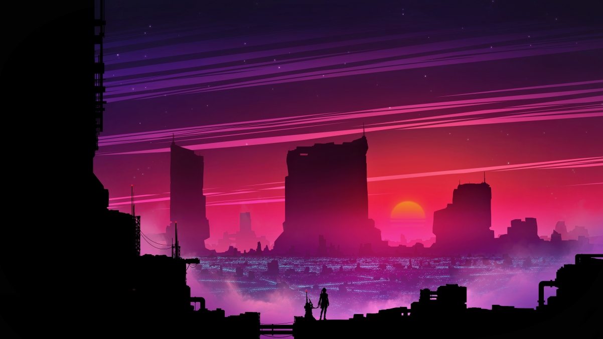 Punk city sunset fog lights only