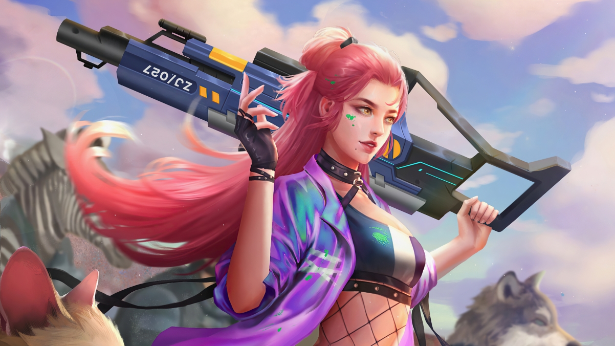 Girl with a gun game beauty 4k