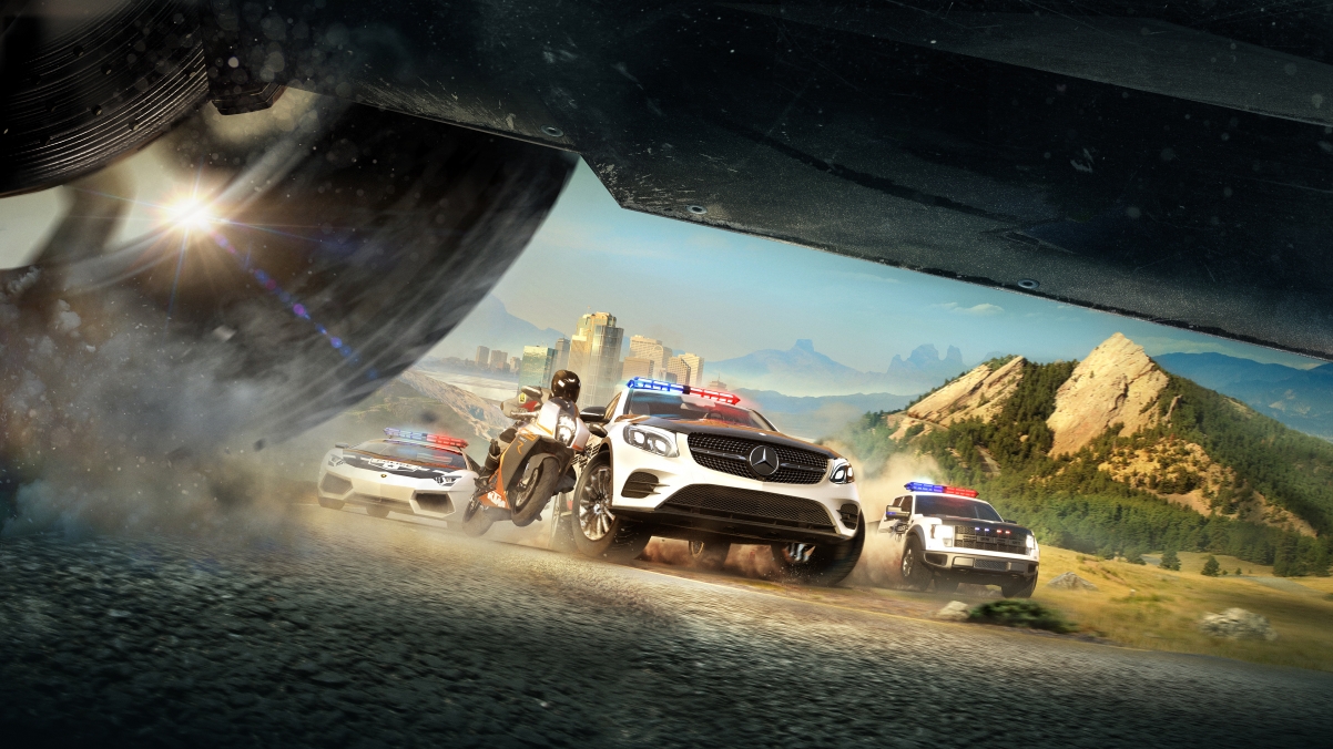 Motorcycle, chase, police, 4k HD