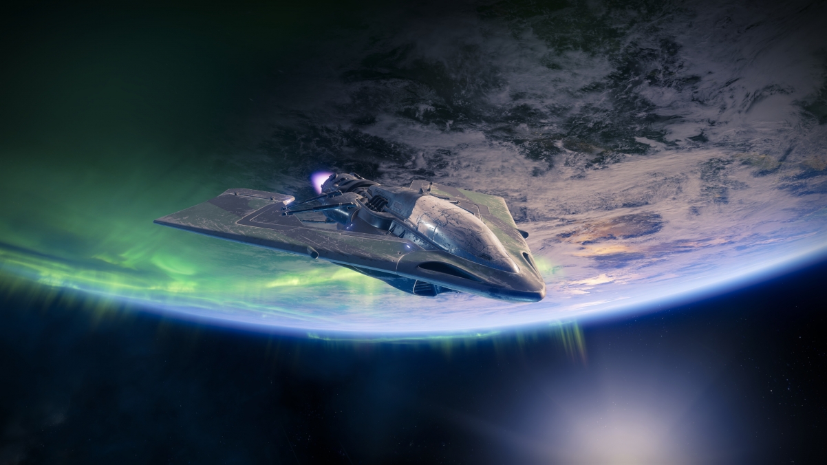Destiny, space, aurora, earth, fly