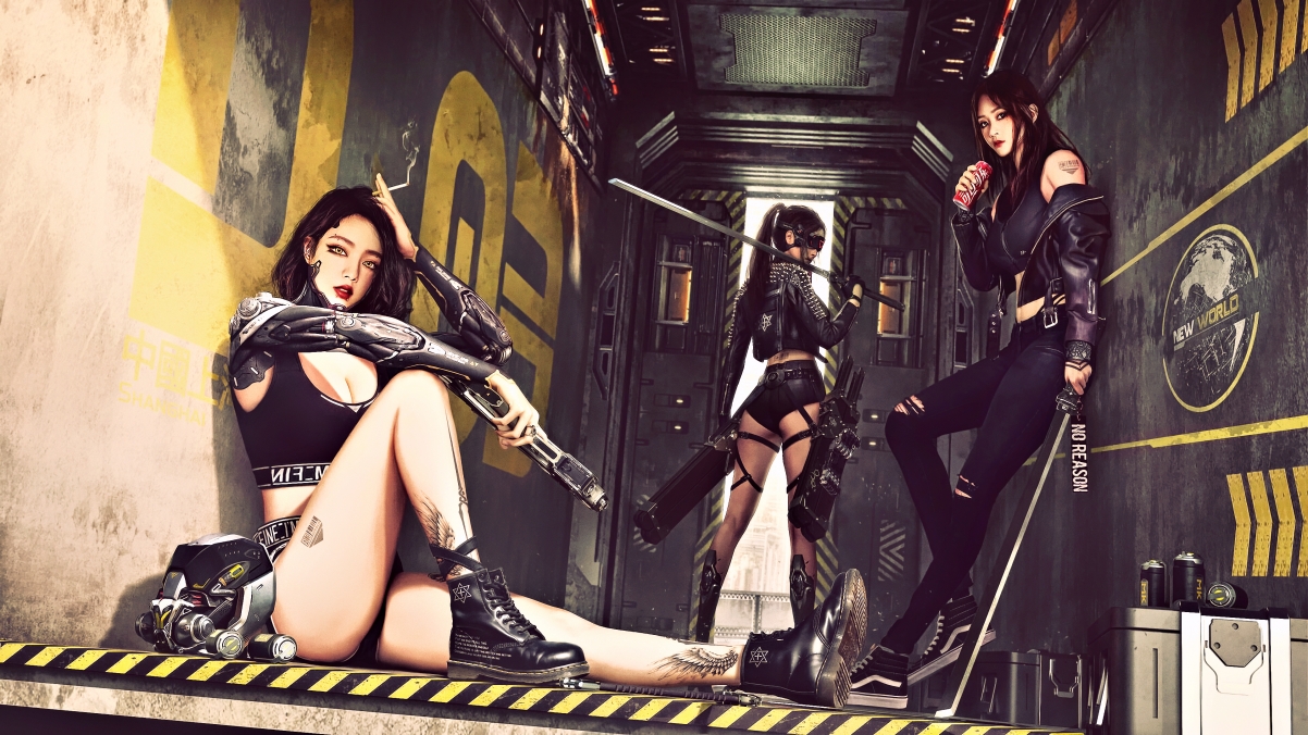 Beauty Female Cyberpunk 3D Yu