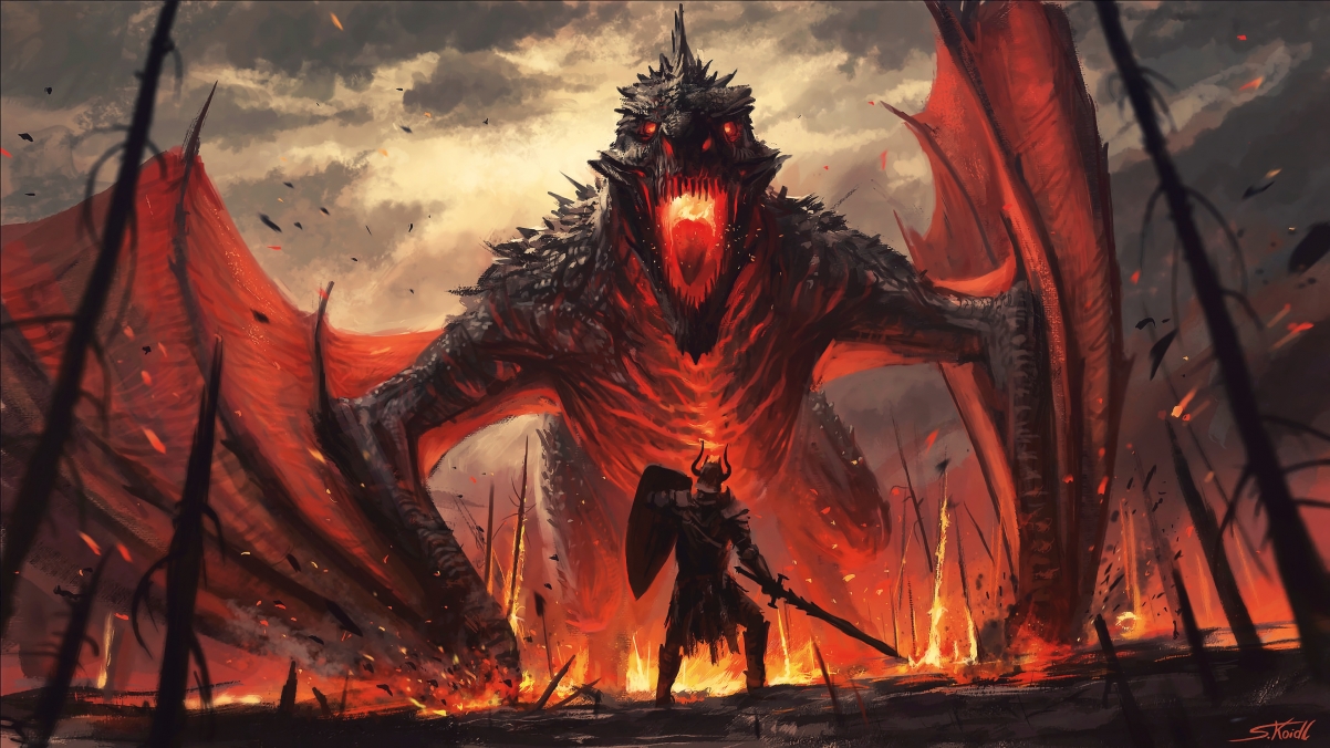 Dragon Fire Warrior 4k Wallpaper