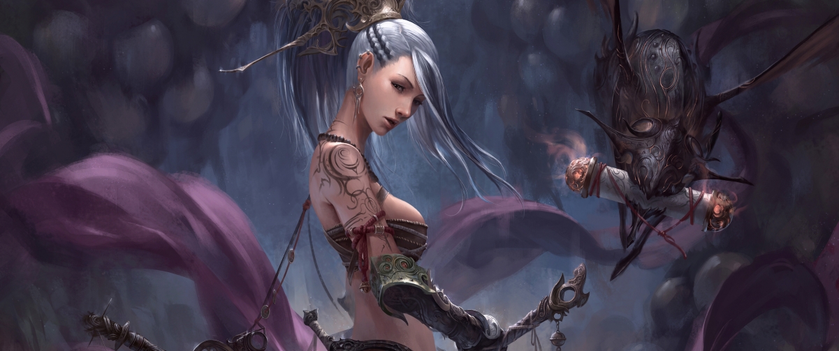 Demon Hunter 3440x1440 with fish screen wall