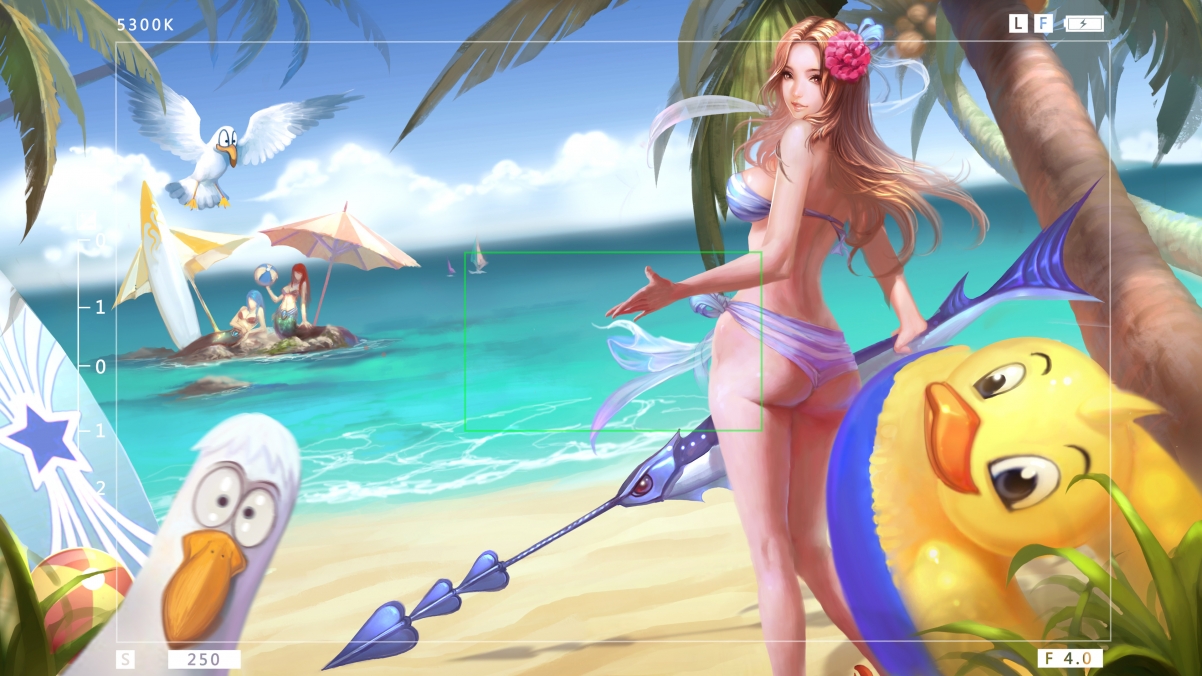 Beach, swimsuit, girl, 4K game beauty