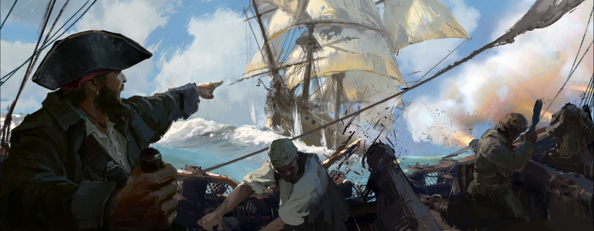 Sea, sailing, pirate, 6K game wallpaper