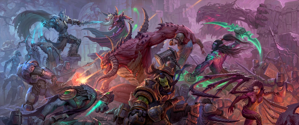 Heroes of the Storm game original painting 3440x1