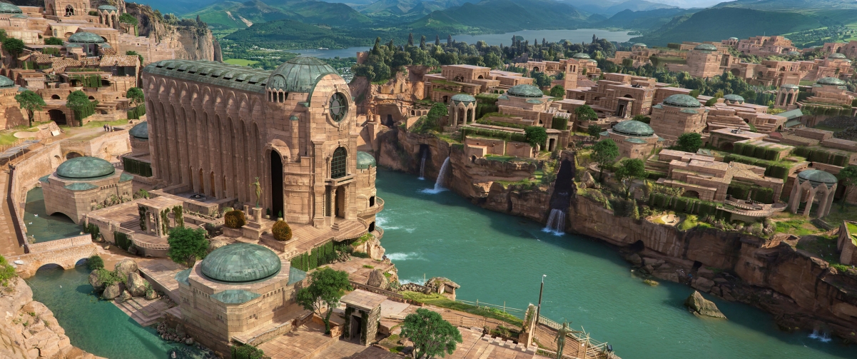 Emerald City 3440x1440 Hairtail Screen Wall