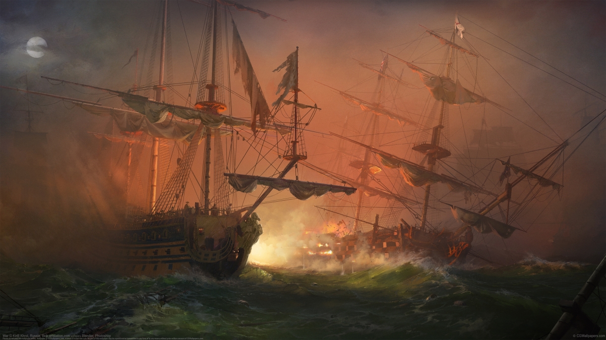 Sea ship war 4k wallpaper 3840