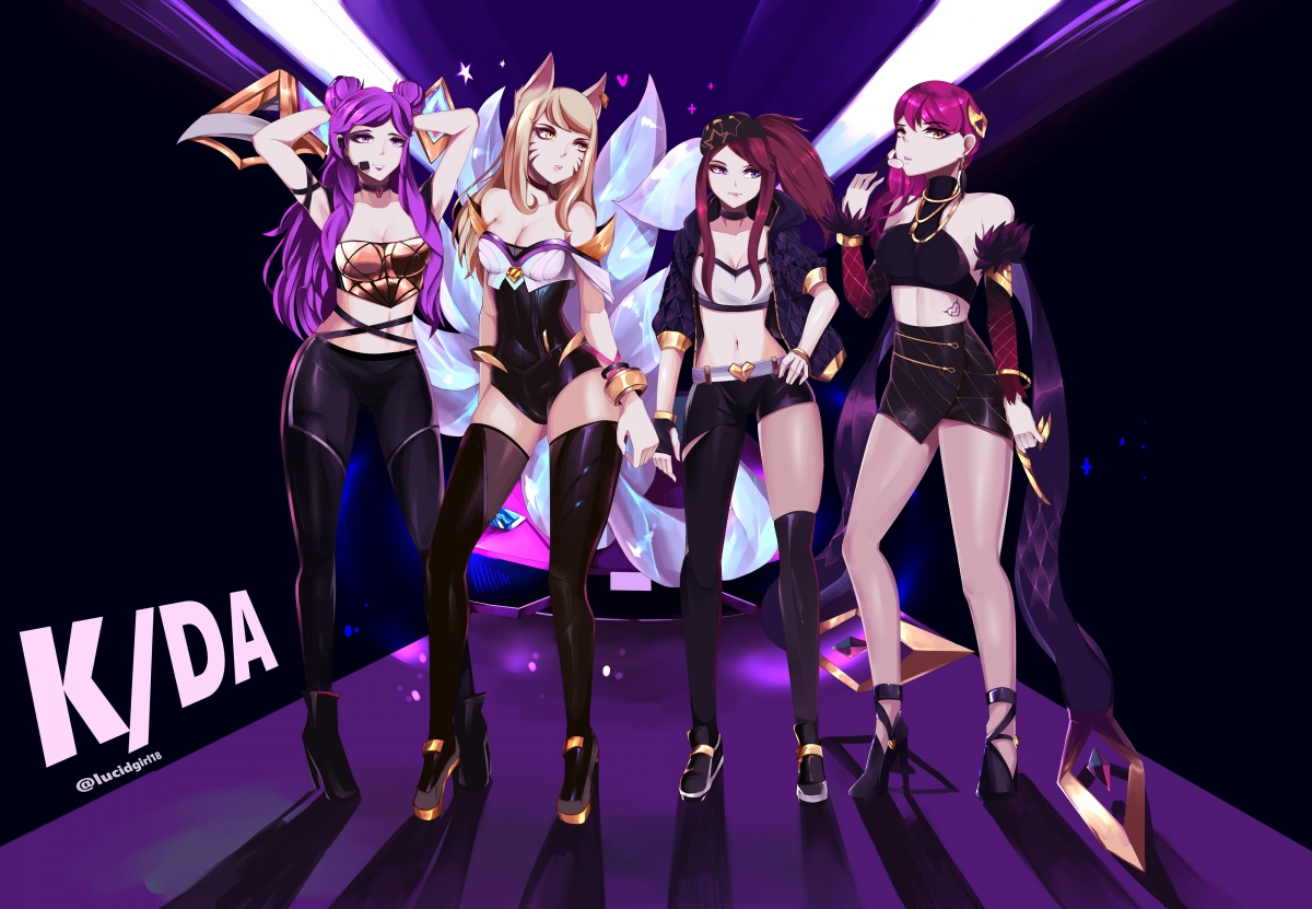 KDA League of Legends Characters 4k Wallpaper