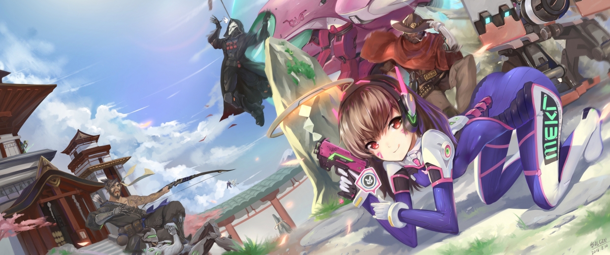 dva overwatch cute octopus screen wall