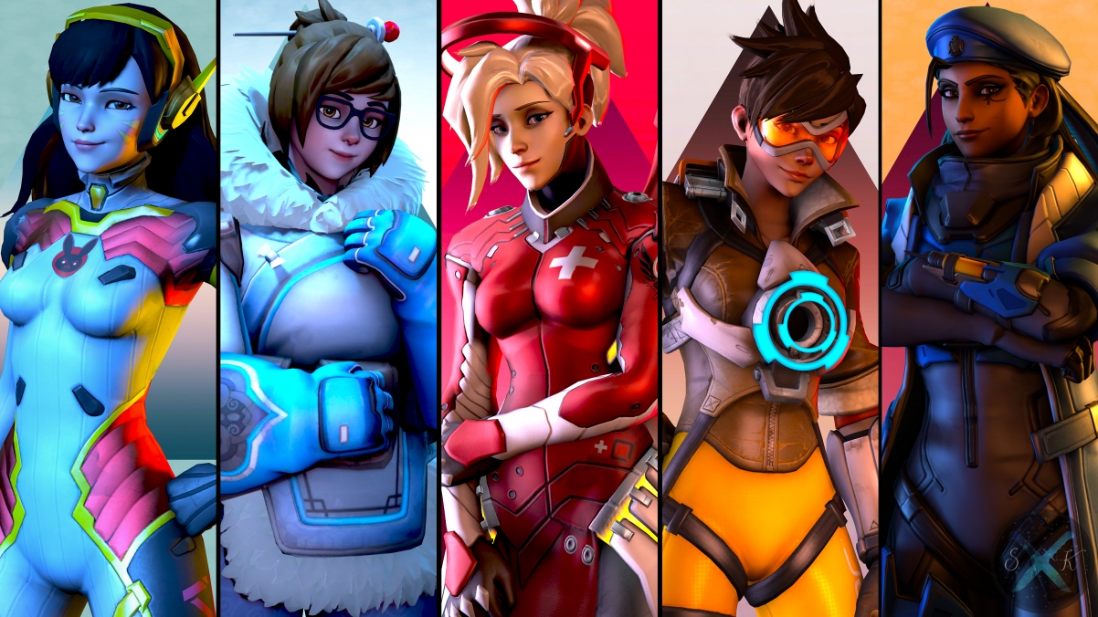 dva, beauty, angel, Tracer, Anna,