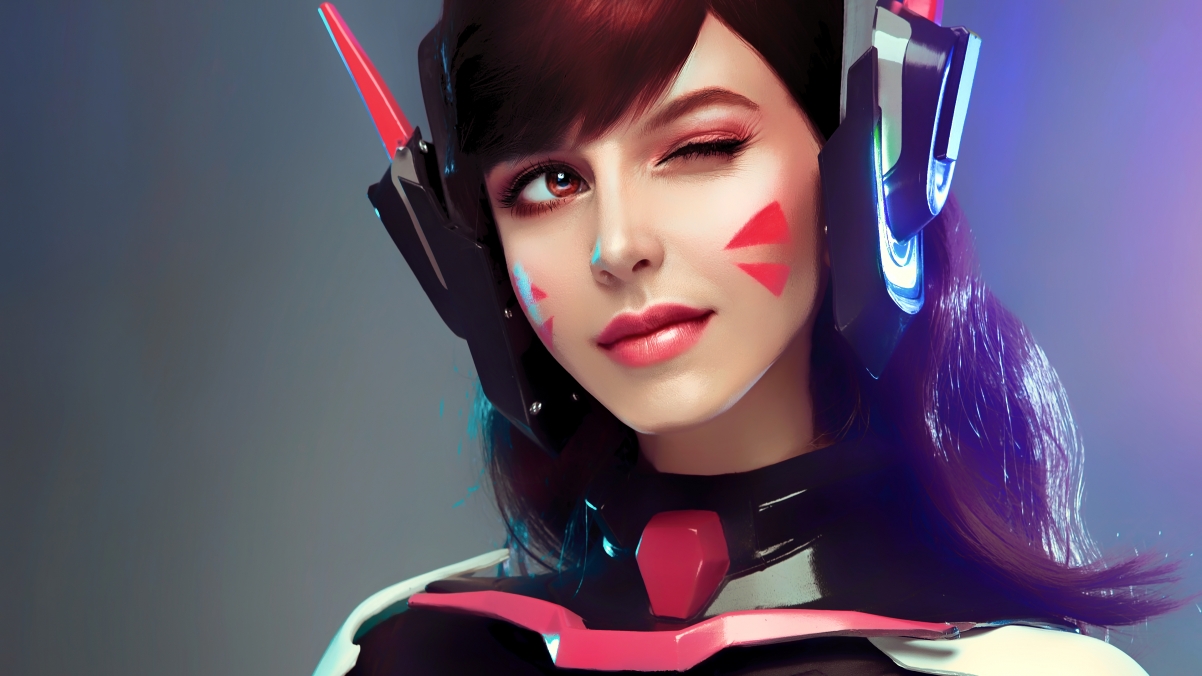 dva woman long hair face 4k wallpaper