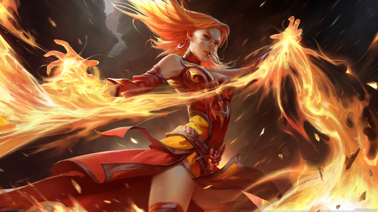 Dota 2 Fire Girl 4k Wallpaper