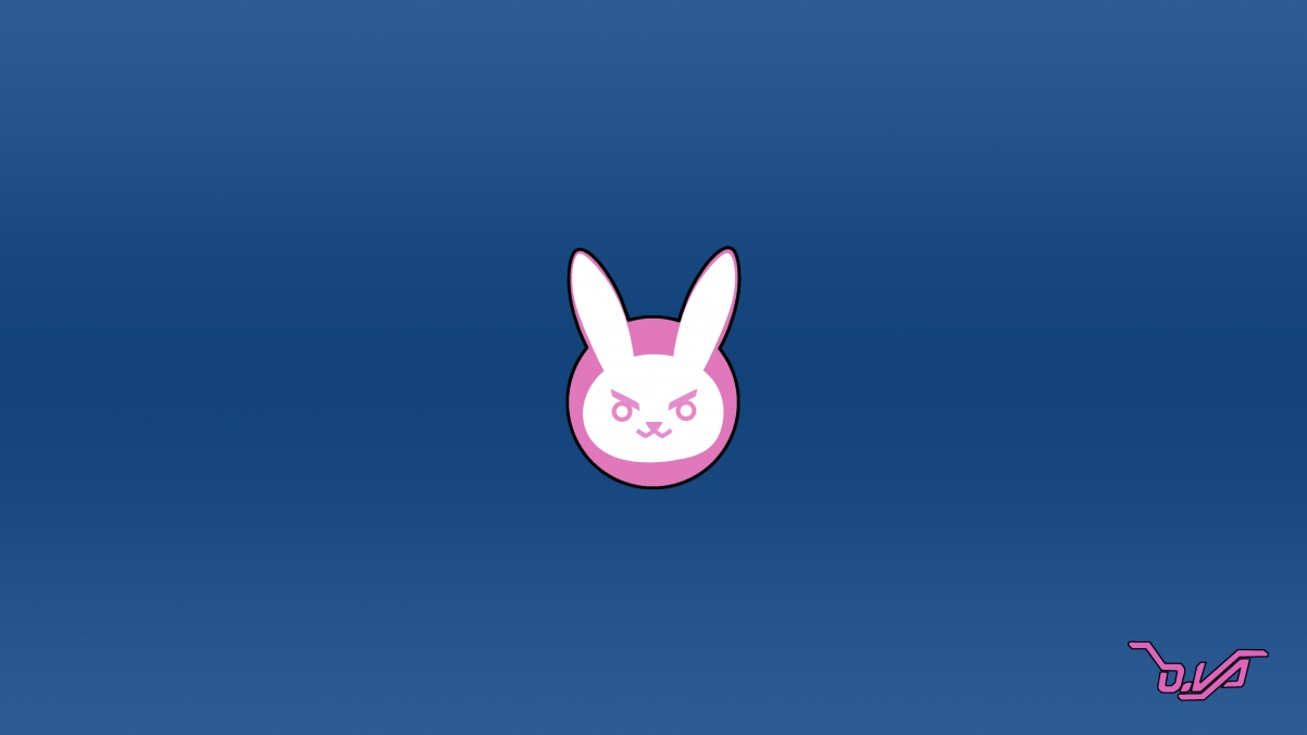 d.va bunny logo simple 4k wallpaper