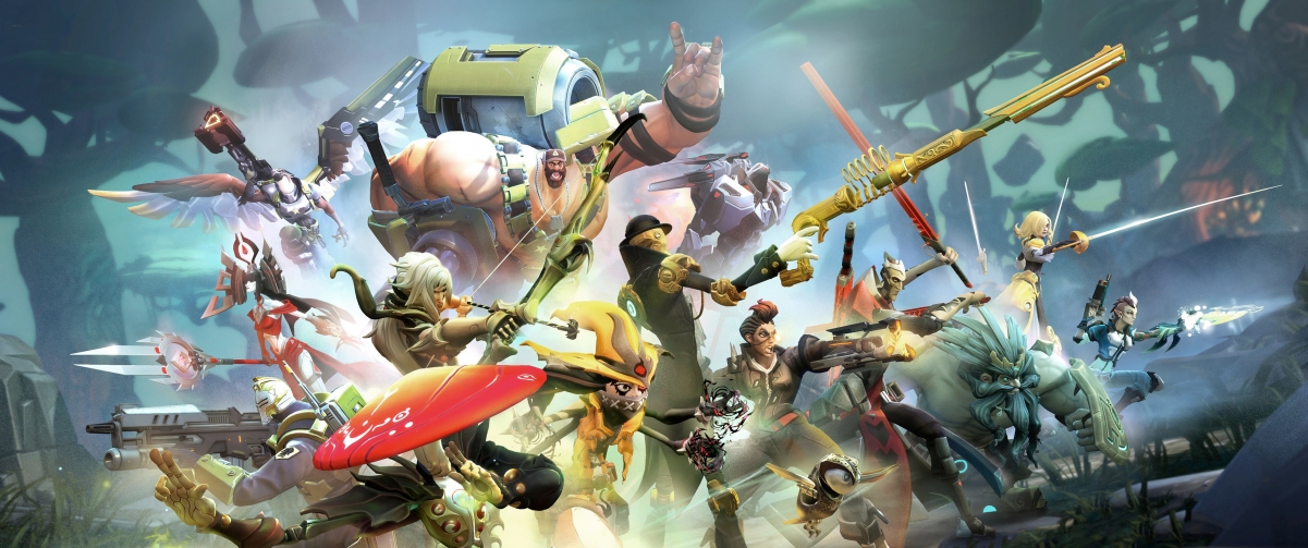 Battleborn with fish screen game wall
