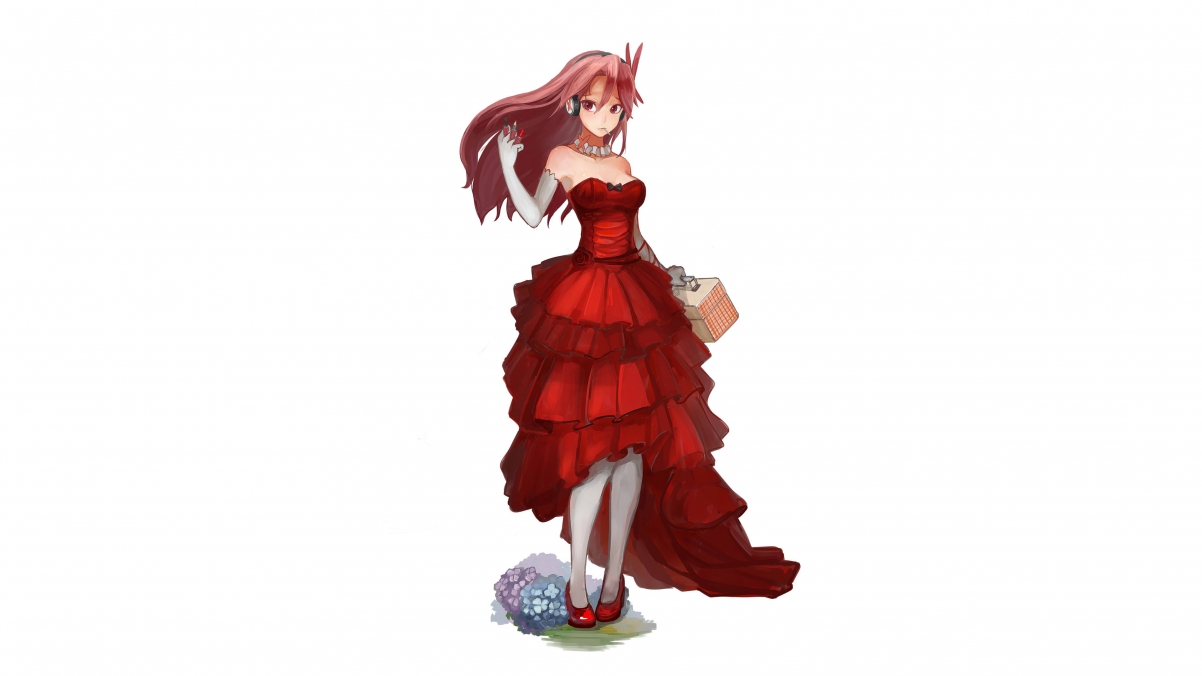 Cut the Crimson Eye Anime Girl 4K Wall