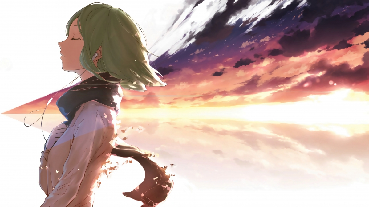 Cloud art girl beautiful 8k anime