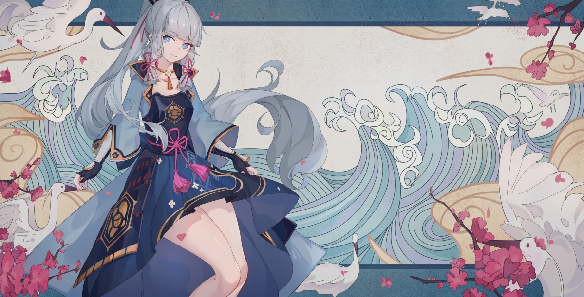 Ayaka, the original god God, Chinese style 4k