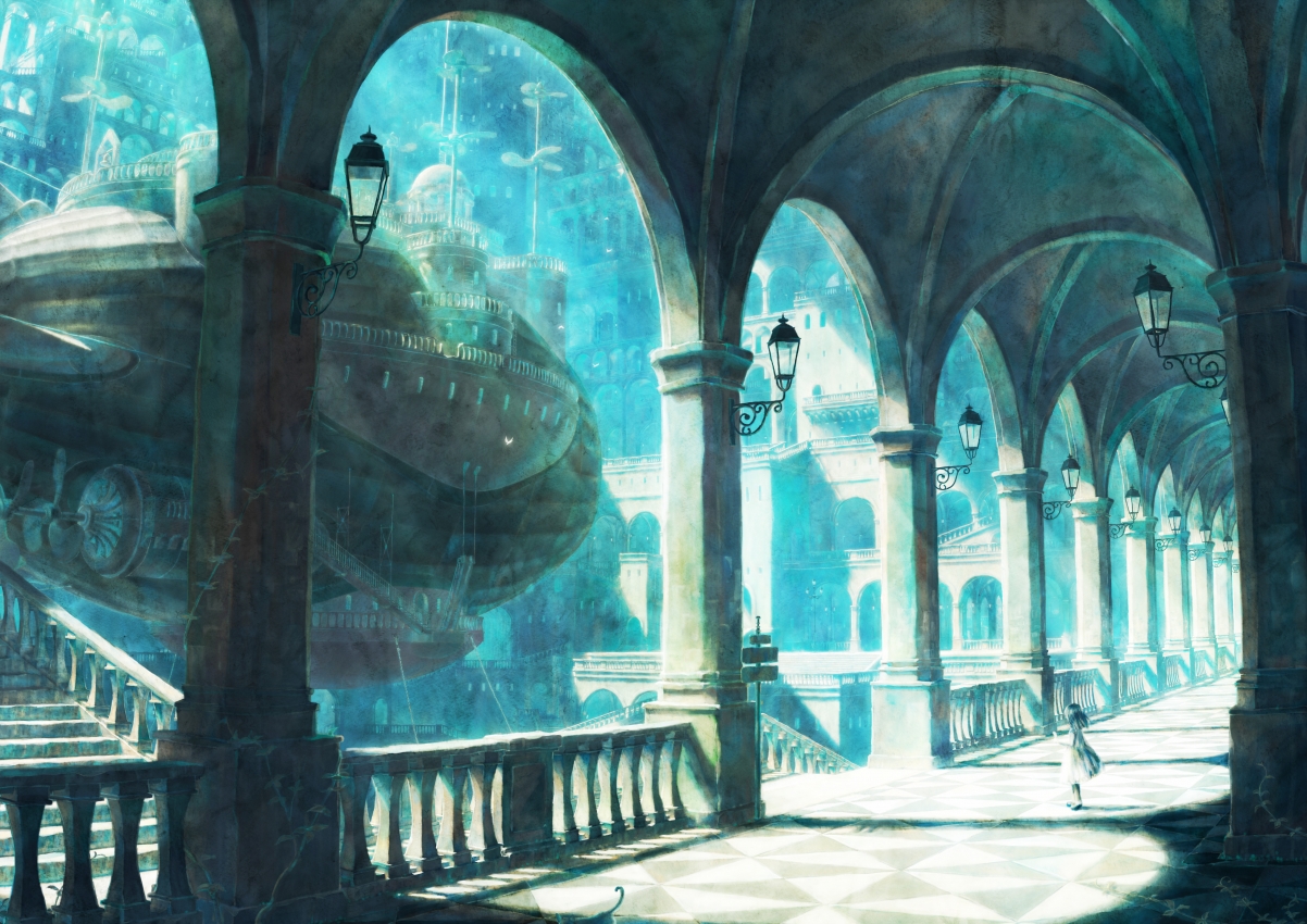 Feather beautiful building 4k anime wallpaper