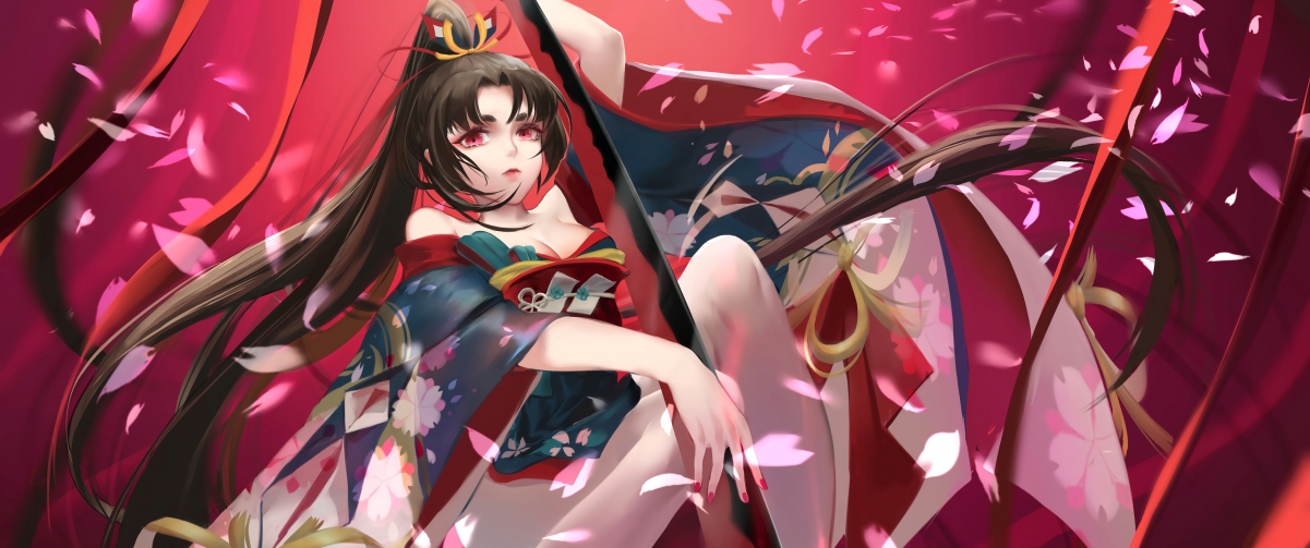 Onmyoji Demon Sword Princess 3440x1440 Table