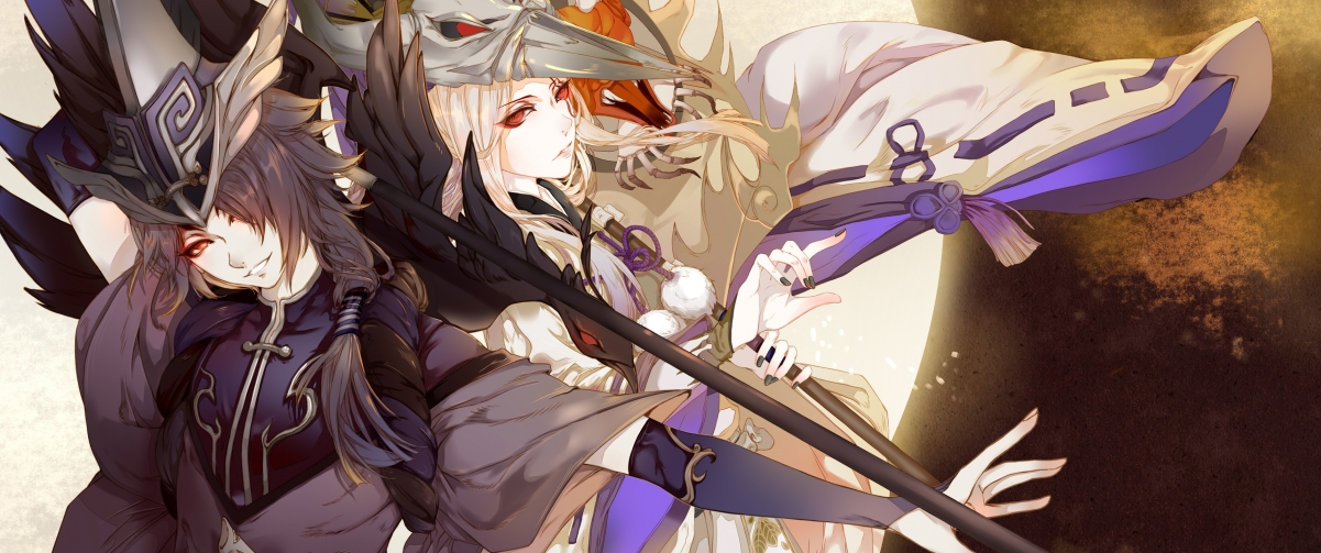 Onmyoji girl illustration 3440x